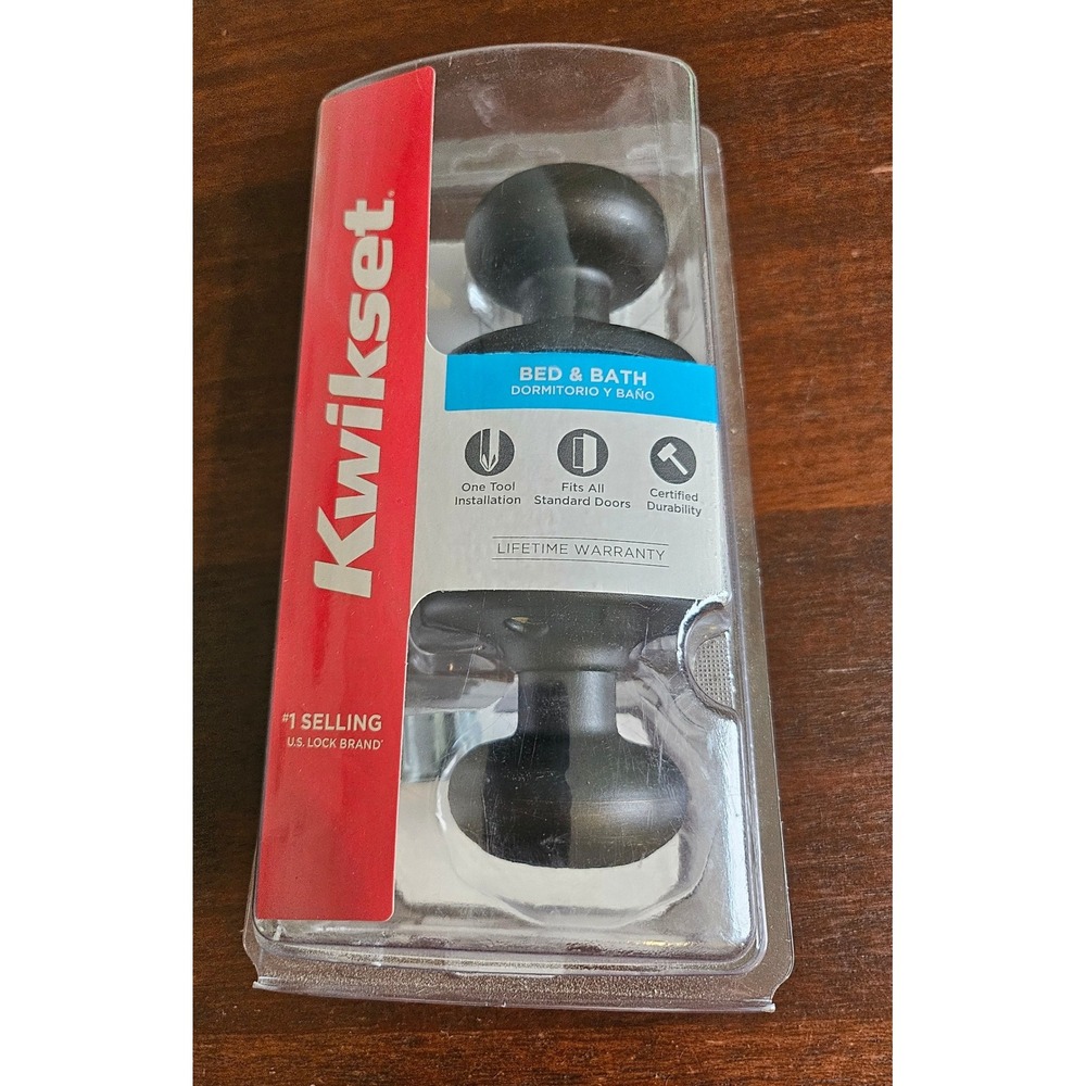 Kwikset Polo Privacy Door Knob Bed & Bath Matte Black Interior Hardware